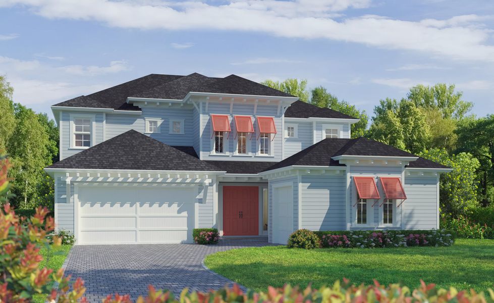 Representative exterior photo of a completed home built from the Brooklyn by ICI Homes in Weslyn Park at Sunbridge, St. Cloud, FL (Image 4).