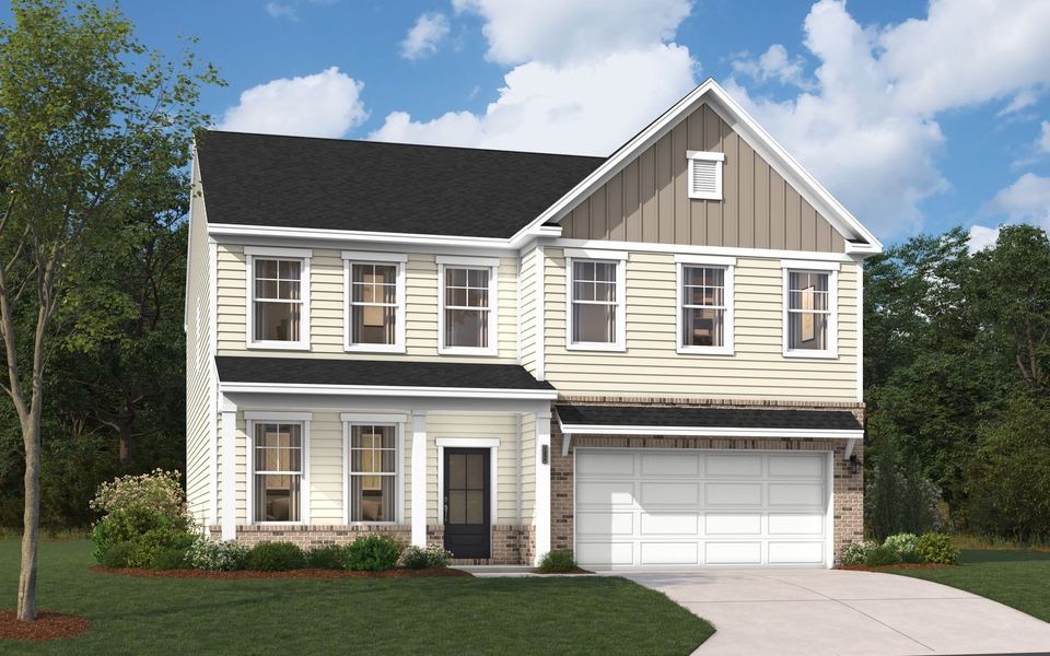 Representative exterior photo of a completed home built from the The Kershaw by Stanley Martin Homes in Orchid Ridge at The Hive, North Augusta, SC (Image 19).