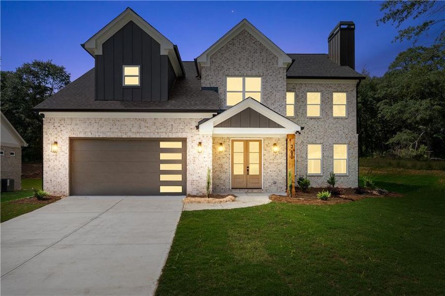 Front exterior of a new home in , Lawrenceville, GA, highlighting curb appeal (Image 26).
