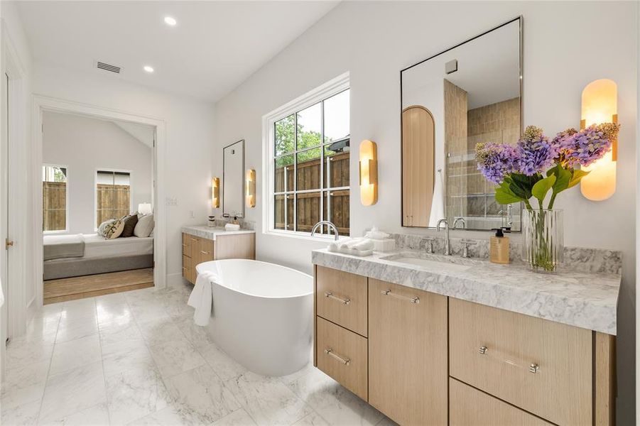 Furnished interior view inside a new home in , Dallas (Image 38).