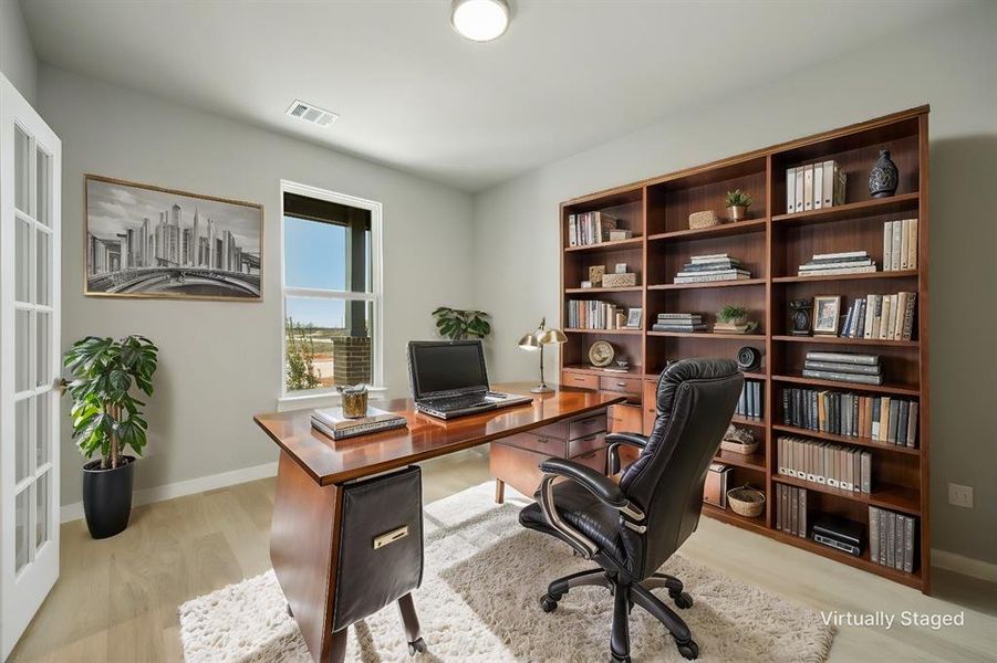 Virtually staged home office