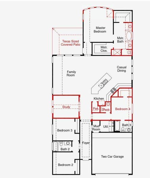 2D floor plan layout of this home in Candela 50', Richmond, TX (Image 3). 2D floor plan layout of this home in Candela 50', Richmond, TX (Image 3).