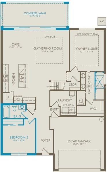 2D floor plan layout of this home in Sunrise Estates, West Melbourne, FL (Image 3).