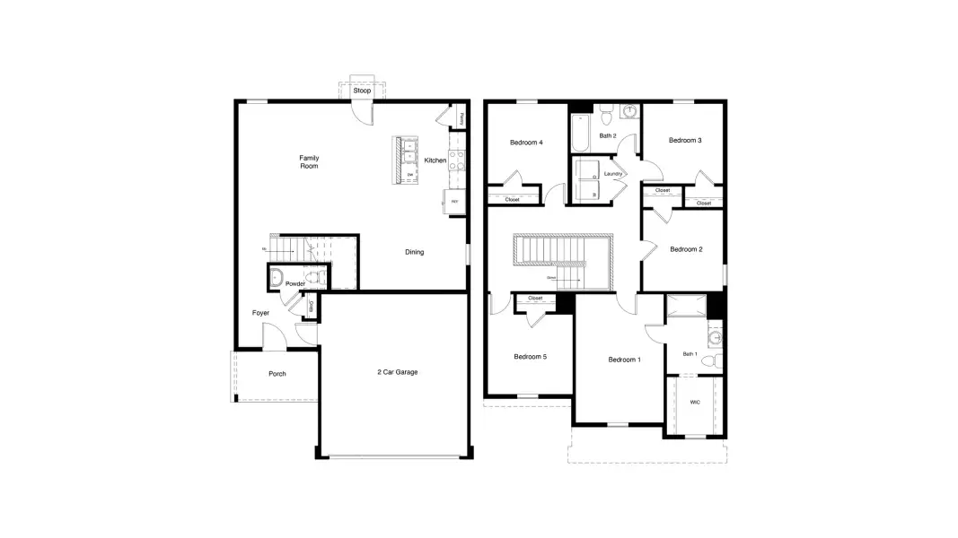 2D floor plan layout for the Franklin by D.R. Horton in Ponder Farms, Ponder, TX (Image 4).