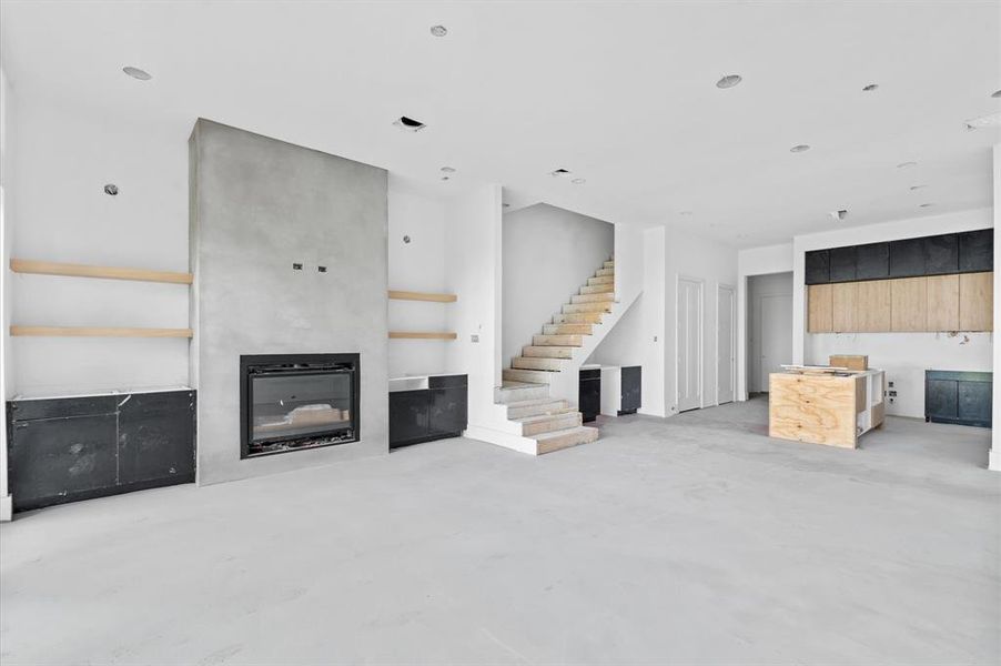 Beautiful living area with stunning fireplace!