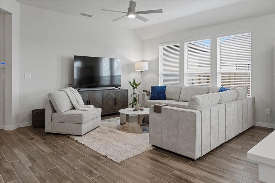 Furnished interior view inside a new home in August Fields, New Braunfels (Image 3).