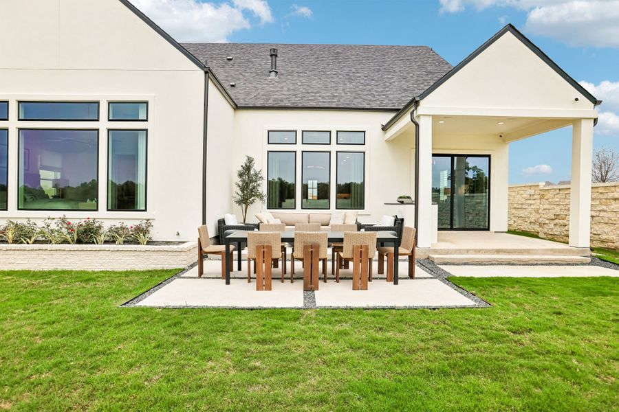 Representative exterior details of a home built from the 5051 by Risewell Homes in Freedom at Anthem, Kyle (Image 22).