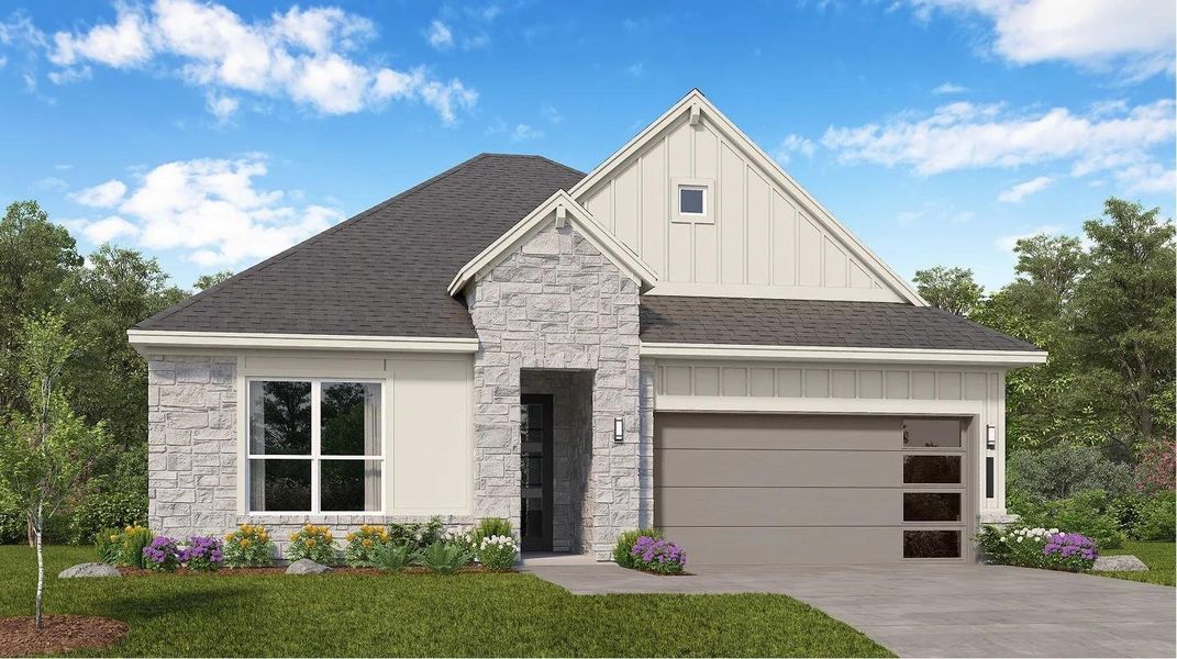 Front exterior of a new home in COLTON, Montgomery, TX, highlighting curb appeal (Image 1). Front exterior of a new home in COLTON, Montgomery, TX, highlighting curb appeal (Image 1).