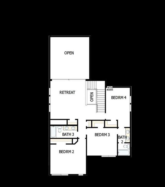 2D floor plan layout of this home in Treeline, Justin, TX (Image 4).