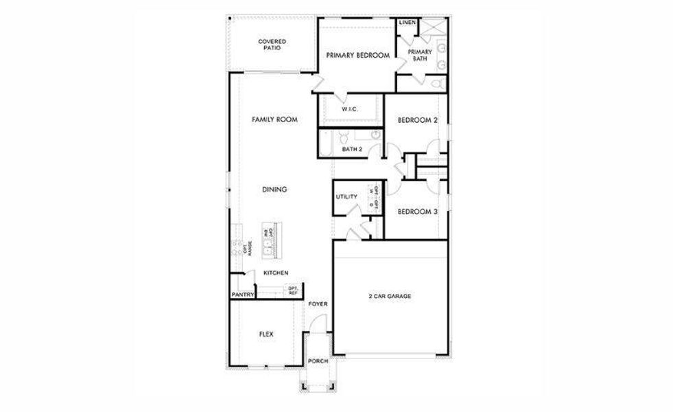 2D floor plan layout of this home in Lakehaven - Signature Series, Farmersville, TX (Image 2). 2D floor plan layout of this home in Lakehaven - Signature Series, Farmersville, TX (Image 2).