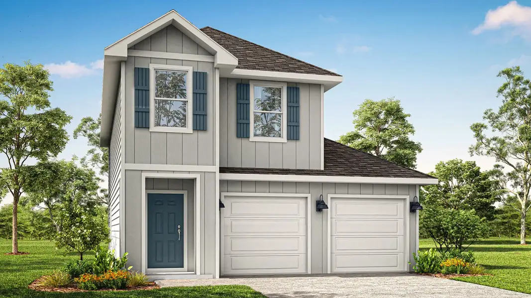 Representative exterior photo of a completed home built from the Canmore by D.R. Horton in Legacy Oaks, Tallahassee, FL (Image 1). Representative exterior photo of a completed home built from the Canmore by D.R. Horton in Legacy Oaks, Tallahassee, FL (Image 1).