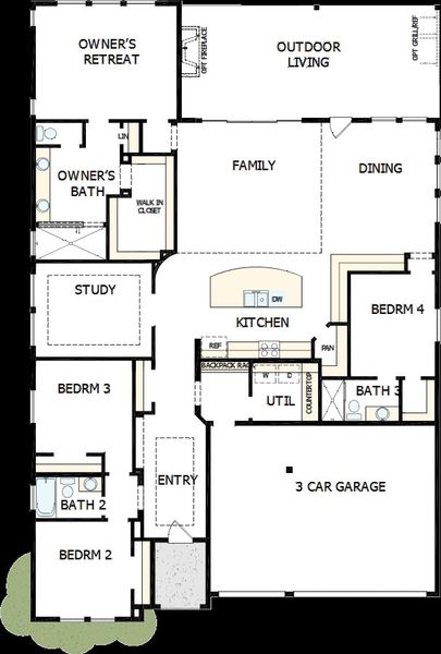 2D floor plan layout of this home in The Meadows at Imperial Oaks, Conroe, TX (Image 2). 2D floor plan layout of this home in The Meadows at Imperial Oaks, Conroe, TX (Image 2).