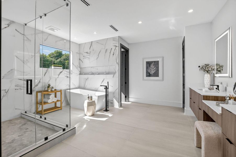 Furnished interior view inside a new home in , Boca Raton (Image 66).