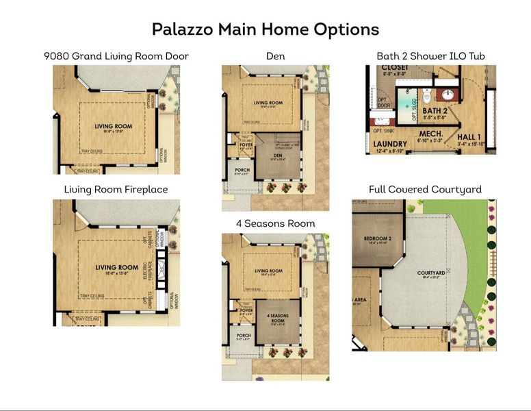 2D floor plan layout for the Palazzo by Epcon Communities in Chipeta Hollows, Grand Junction, CO (Image 32).