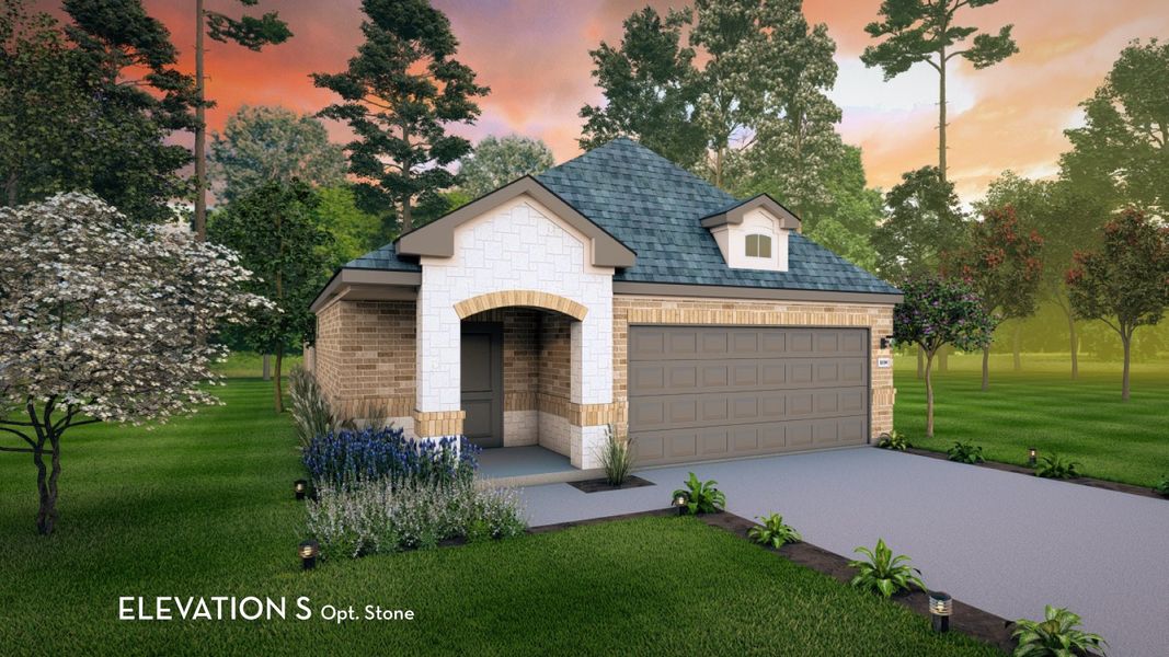 Representative exterior photo of a completed home built from the Maple by CastleRock Communities in Westridge, McKinney, TX (Image 17). Representative exterior photo of a completed home built from the Maple by CastleRock Communities in Westridge, McKinney, TX (Image 17).