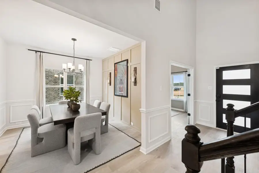 The Princeton II- Foyer, Study and Dining Room. Staged model home shown for illustration only; actual features, colors, and upgrades may vary.