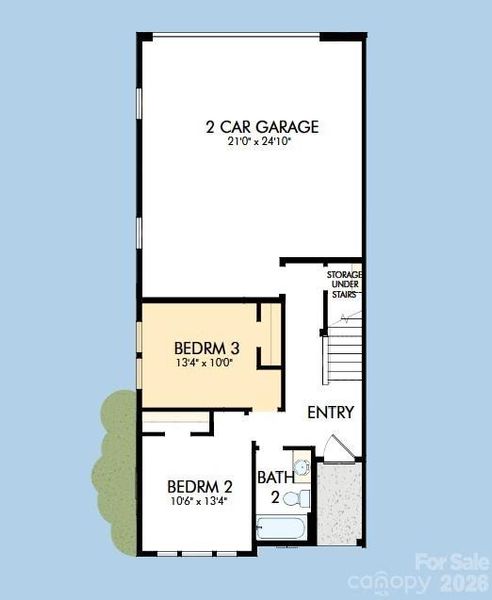 2D floor plan layout of this home in Westwood Reserve, Charlotte, NC (Image 3).