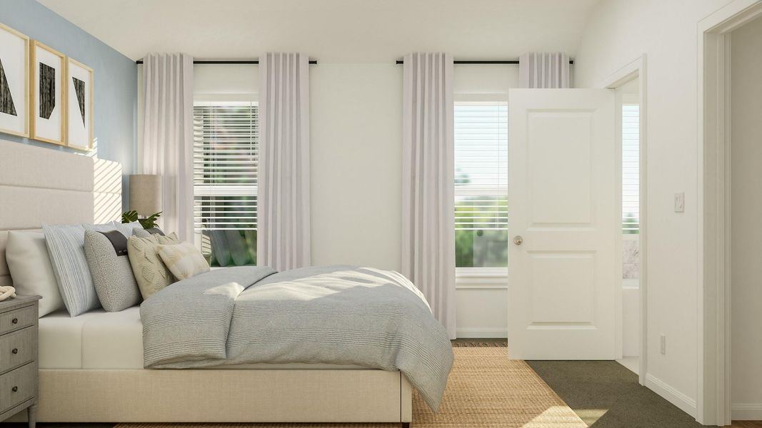 Furnished interior view inside a new home in Meadowlark Preserve: Claremont Collection, Pflugerville (Image 7). Furnished interior view inside a new home in Meadowlark Preserve: Claremont Collection, Pflugerville (Image 7).