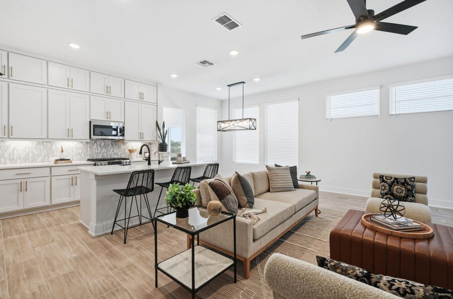 Furnished interior view inside a new home in Centero at Stone Oak, San Antonio (Image 11).