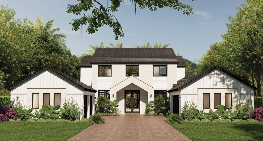 Representative exterior photo of a completed home built from the Kinship by CC Homes in Estates by Turnberry, Davie, FL (Image 10). Representative exterior photo of a completed home built from the Kinship by CC Homes in Estates by Turnberry, Davie, FL (Image 10).