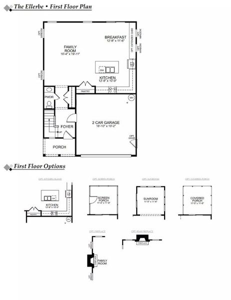 2D floor plan layout of this home in Parker's Preserve, Ridgeville, SC (Image 3). 2D floor plan layout of this home in Parker's Preserve, Ridgeville, SC (Image 3).