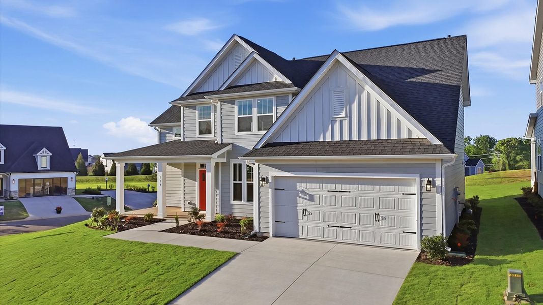 Front exterior of a new home in Benjamin's Grove, Woodruff, SC, highlighting curb appeal (Image 20).