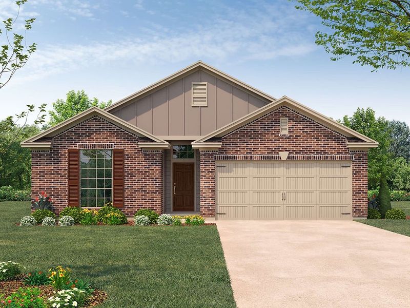 Representative exterior photo of a completed home built from the Hardin by Kendall Homes in Russell Ranch, Bay City, TX (Image 8). Representative exterior photo of a completed home built from the Hardin by Kendall Homes in Russell Ranch, Bay City, TX (Image 8).