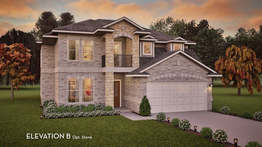 Representative exterior photo of a completed home built from the Silverthorne by CastleRock Communities in Sundance Cove, Crosby, TX (Image 19).