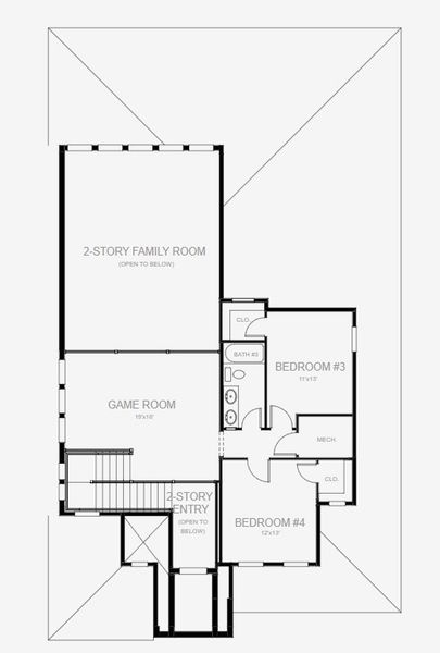 2D floor plan layout for the 2857F by Perry Homes in Mandarin Grove, Palmetto, FL (Image 4).