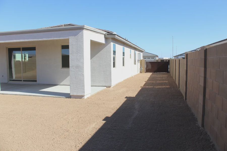 Exterior details and patio area of a home in Camilo at Santana, Yuma (Image 10).