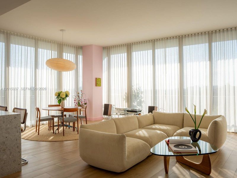 Furnished interior view inside a new home in , Miami (Image 11).