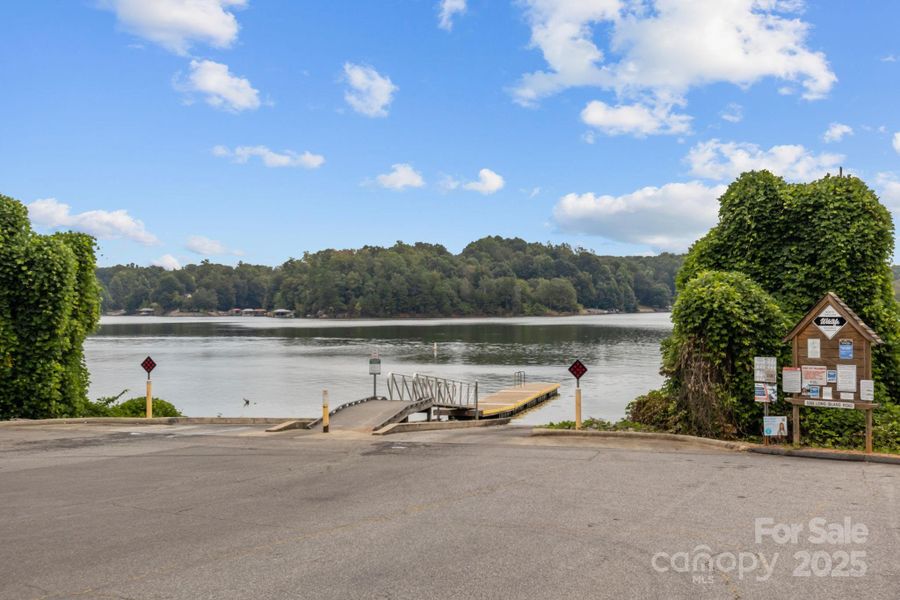 Nearby public boat launch offers easy access to the water for recreation use.