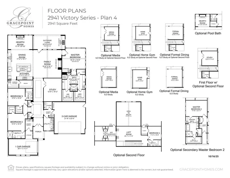 2D floor plan layout for the 2941 – Victory Series by Gracepoint Homes in Kresston, Montgomery, TX (Image 3). 2D floor plan layout for the 2941 – Victory Series by Gracepoint Homes in Kresston, Montgomery, TX (Image 3).