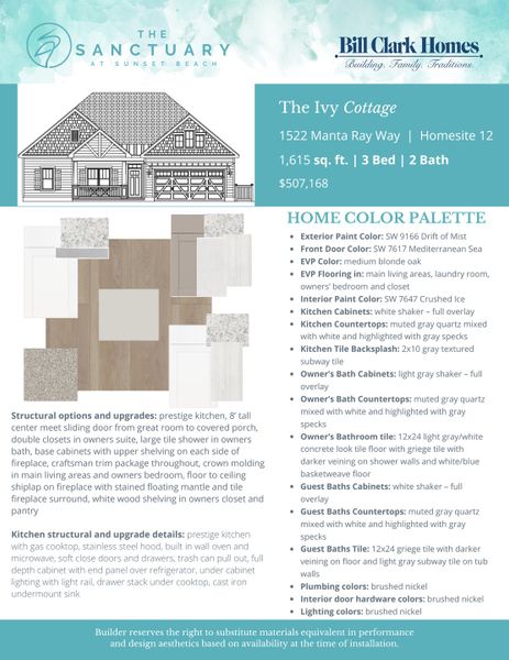 2D floor plan layout of this home in The Sanctuary at Sunset Beach, Sunset Beach, NC (Image 3).