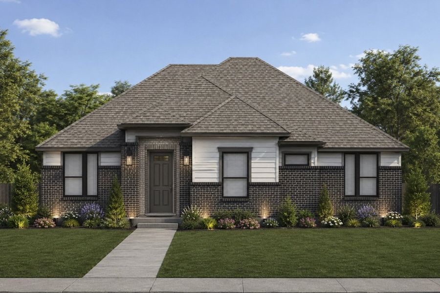Representative exterior photo of a completed home built from the The Rosewood by Lillian Custom Homes in Dominion Park, Waxahachie, TX (Image 7). Representative exterior photo of a completed home built from the The Rosewood by Lillian Custom Homes in Dominion Park, Waxahachie, TX (Image 7).
