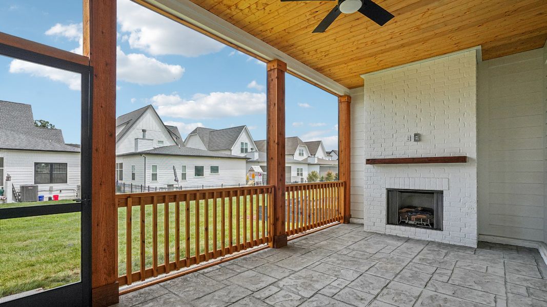 Enjoy outdoor living without the bugs! All DRB homes at Shelton Square include a screened in back patio