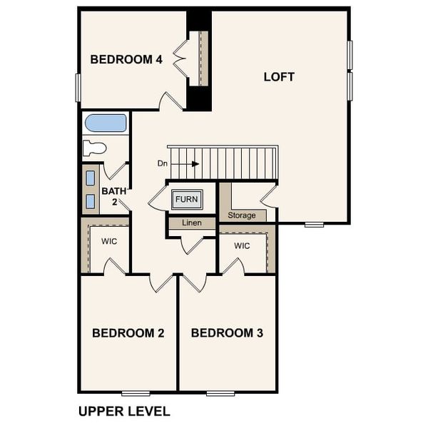 2D floor plan layout of this home in The Preserve at Camden Woods, Kingsland, GA (Image 6).
