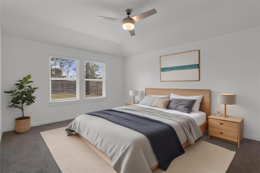 Primary Bedroom - All rooms have great ( Virtually staged)carpet, super plush, and have been well maintained.