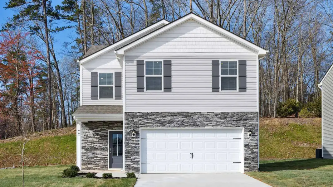 Front exterior of a new home in Keebler Meadows, Johnson City, TN, highlighting curb appeal (Image 21).