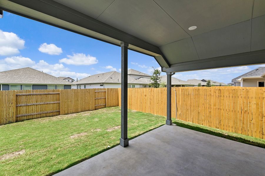 Exterior details and patio area of a home in Prairie Winds, Hutto (Image 4).