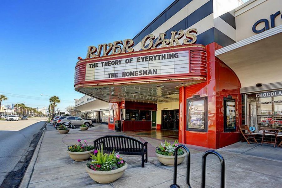 Walking distance to the newly renovated River Oaks Movie Theater!