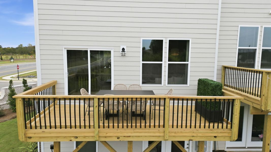 Exterior details and patio area of a home in Fallbrook Townhomes, Indian Trail (Image 2). Exterior details and patio area of a home in Fallbrook Townhomes, Indian Trail (Image 2).