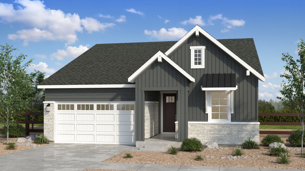 Representative exterior photo of a completed home built from the Boulder by Taylor Morrison in Parterre, Thornton, CO (Image 18). Representative exterior photo of a completed home built from the Boulder by Taylor Morrison in Parterre, Thornton, CO (Image 18).