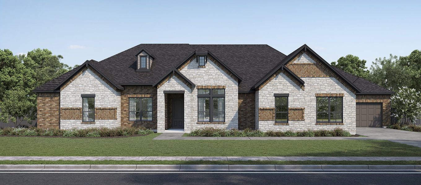 Representative exterior photo of a completed home built from the Hemsworth VI by Altura Homes in Berkshire Estates, Mesquite, TX (Image 5).