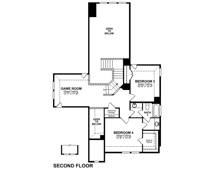 2D floor plan layout of this home in Venado Crossing, Cibolo, TX (Image 3).