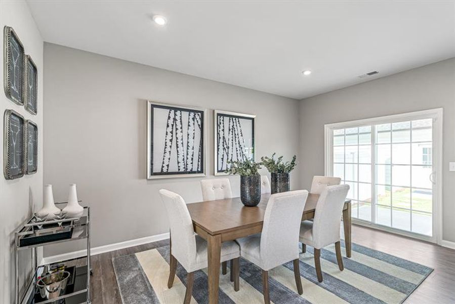 Furnished interior view inside a new home in The Mills at Rocky River Townhomes, Concord (Image 6). Furnished interior view inside a new home in The Mills at Rocky River Townhomes, Concord (Image 6).
