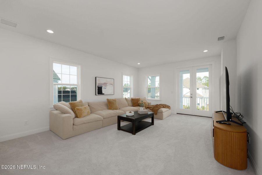 Furnished interior view inside a new home in Nocatee, Ponte Vedra (Image 9). Furnished interior view inside a new home in Nocatee, Ponte Vedra (Image 9).