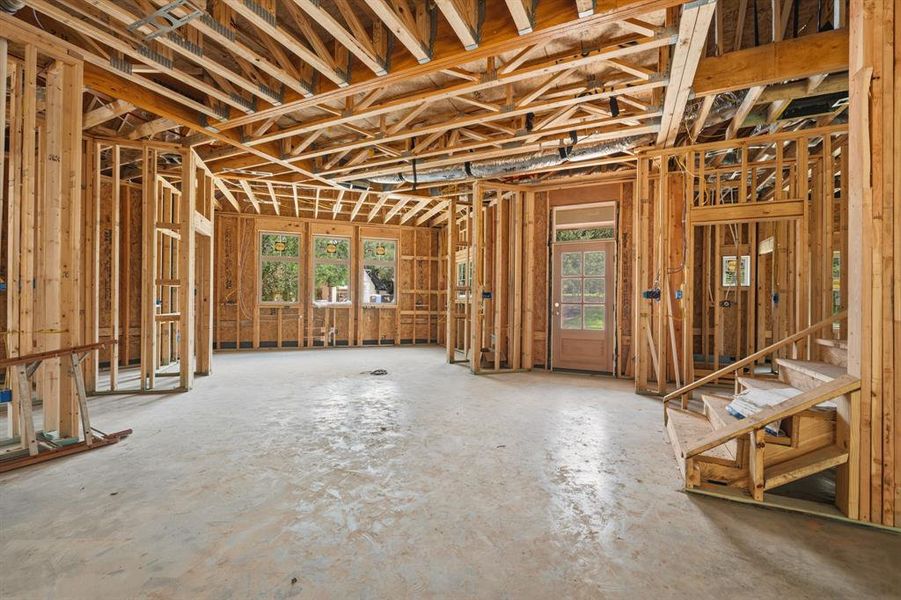 Picture taken towards entry way and offset U shaped Kitchen. Picture taken towards entry way and offset U shaped Kitchen.