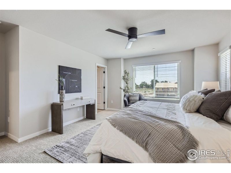 Furnished interior view inside a new home in Waterfield - Townhomes, Fort Collins (Image 15). Furnished interior view inside a new home in Waterfield - Townhomes, Fort Collins (Image 15).