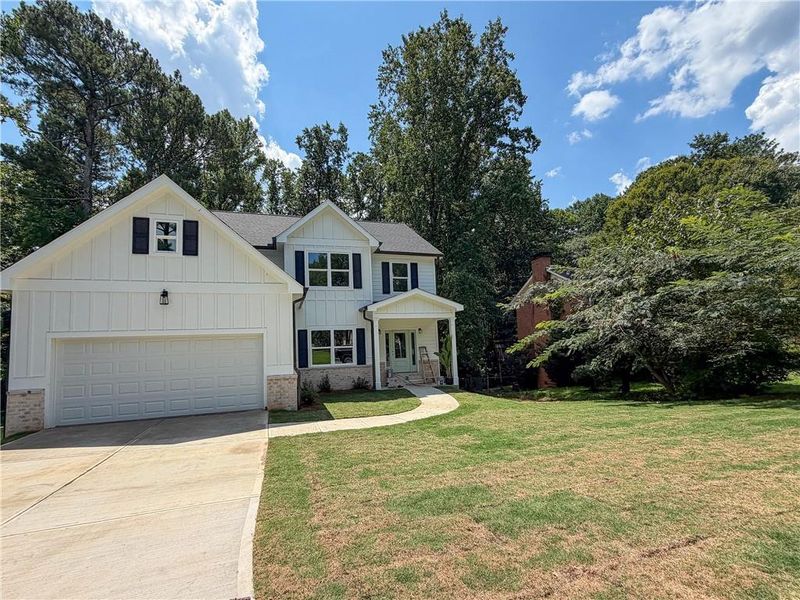 Front exterior of a new home in , Norcross, GA, highlighting curb appeal (Image 28). Front exterior of a new home in , Norcross, GA, highlighting curb appeal (Image 28).